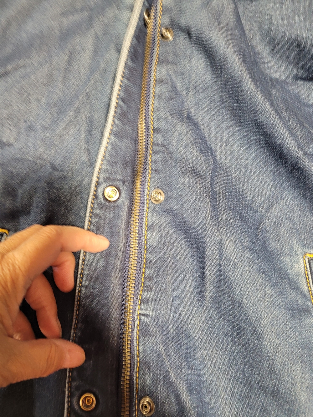stem Girls' Hooded Denim Jacket in Blue - Picture 2 of 5